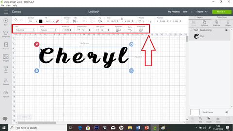 Amending text in Cricut Design Space
