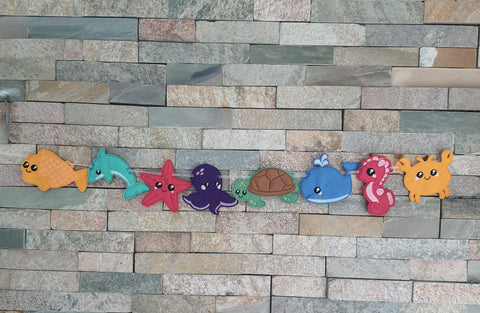 Under the sea felt bunting with 8 characters