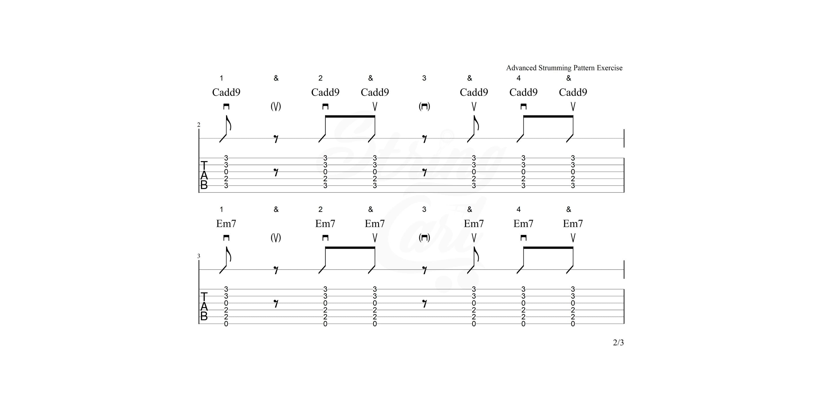 Advanced Guitar Strumming Pattern Page 2