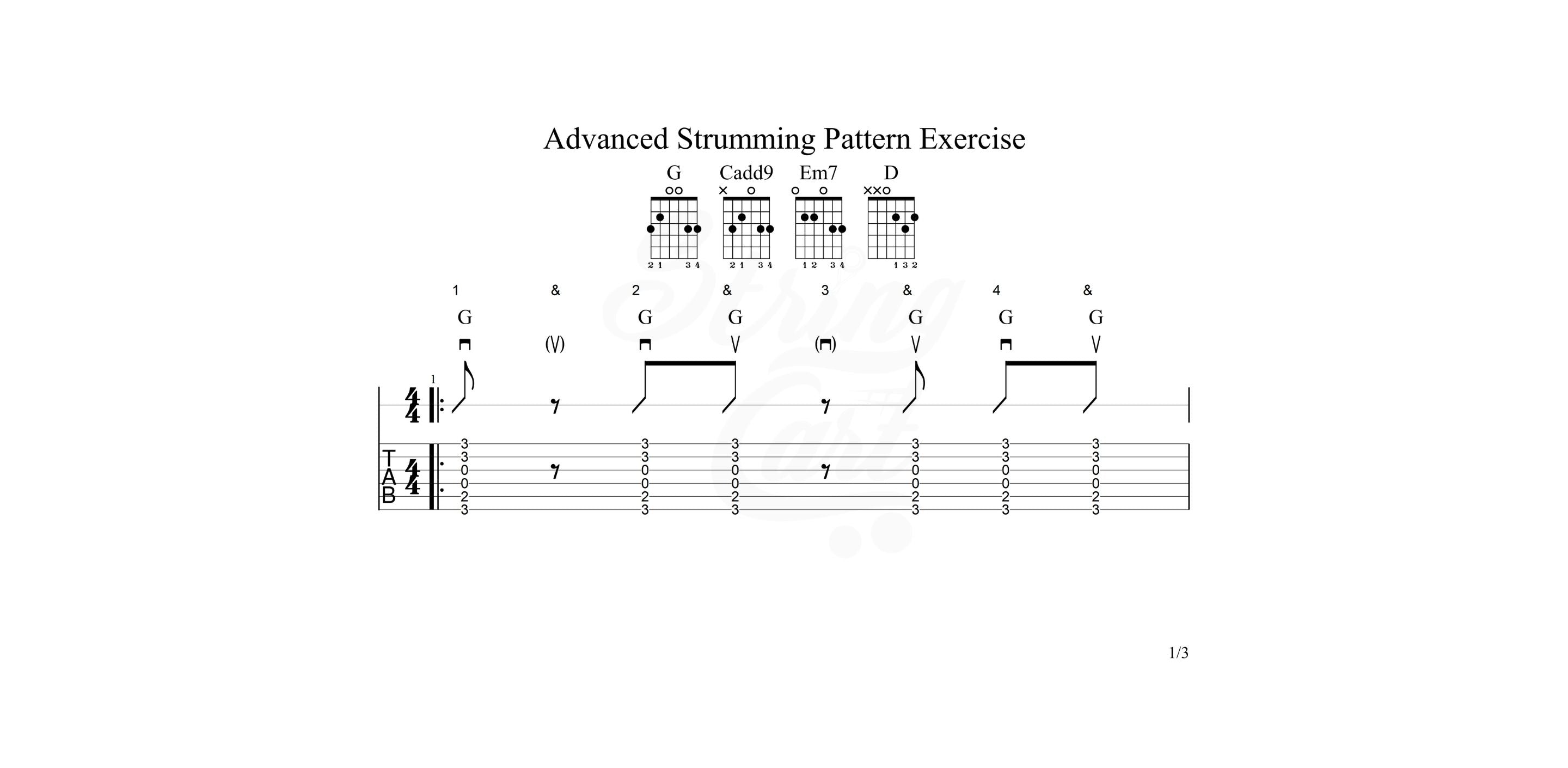 Advanced Strumming Pattern Exercise Page 1