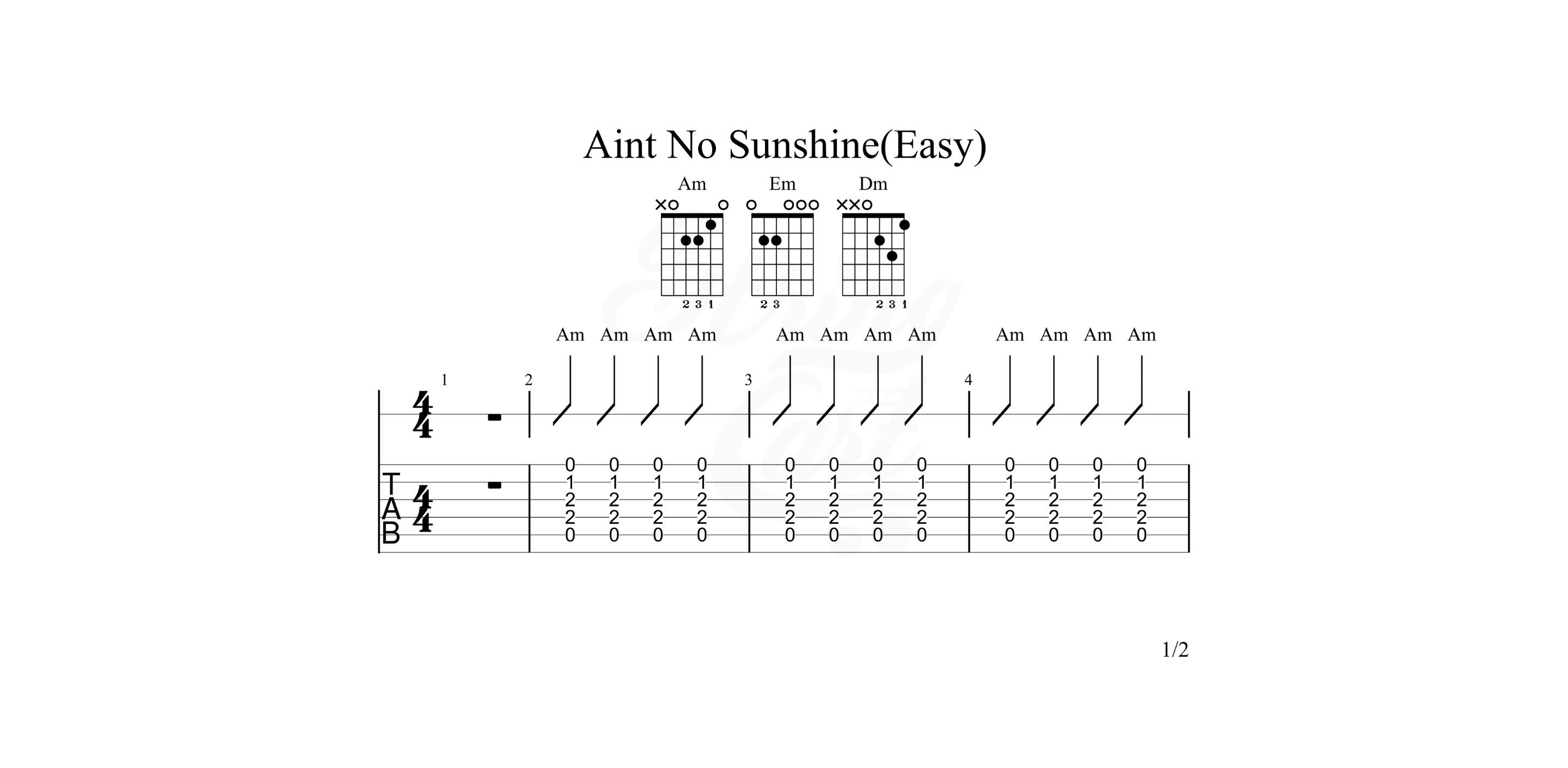 Aint No Sunshine Chords