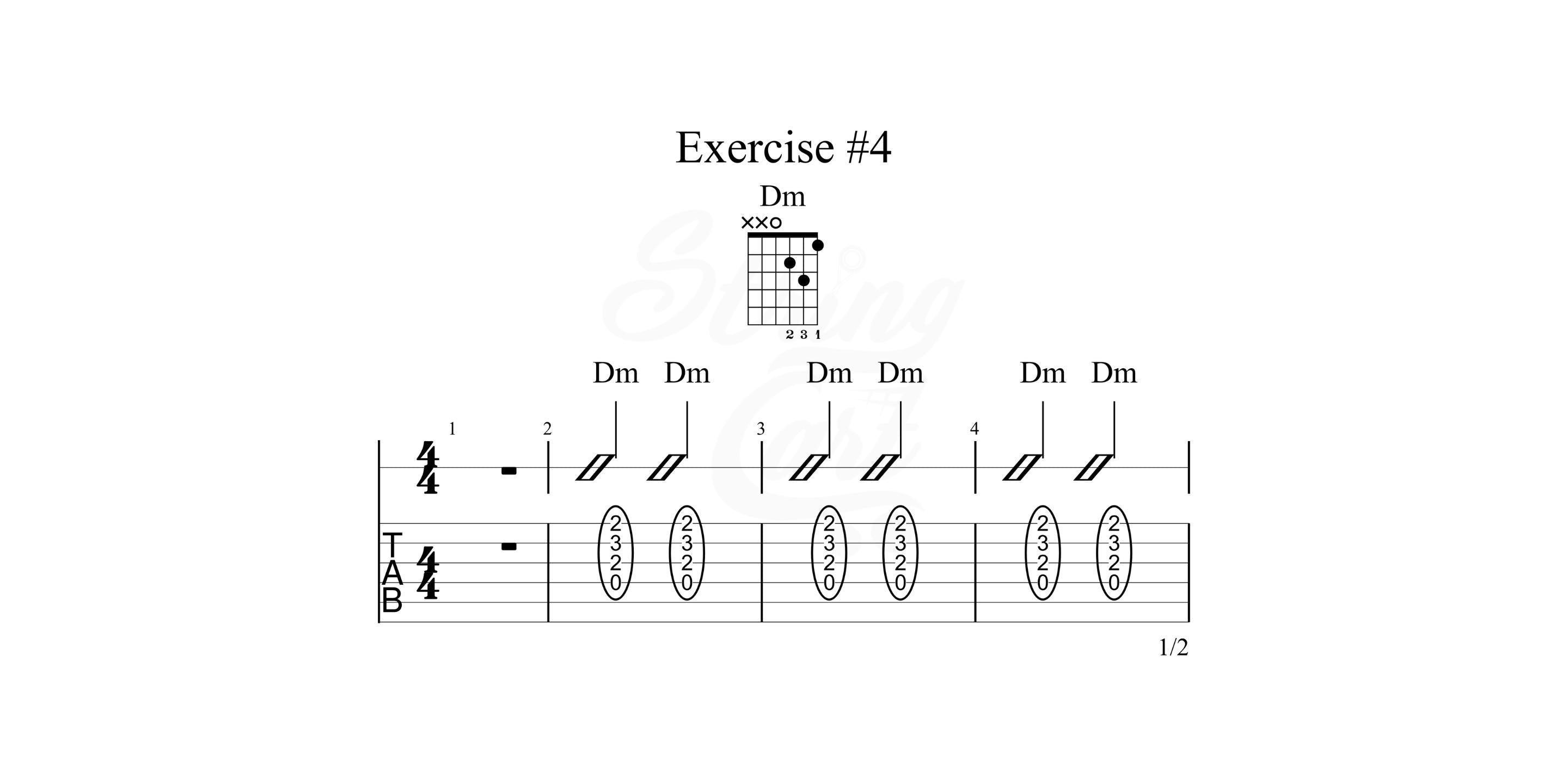 D minor chord exercise guitar - exercise 4 page 1