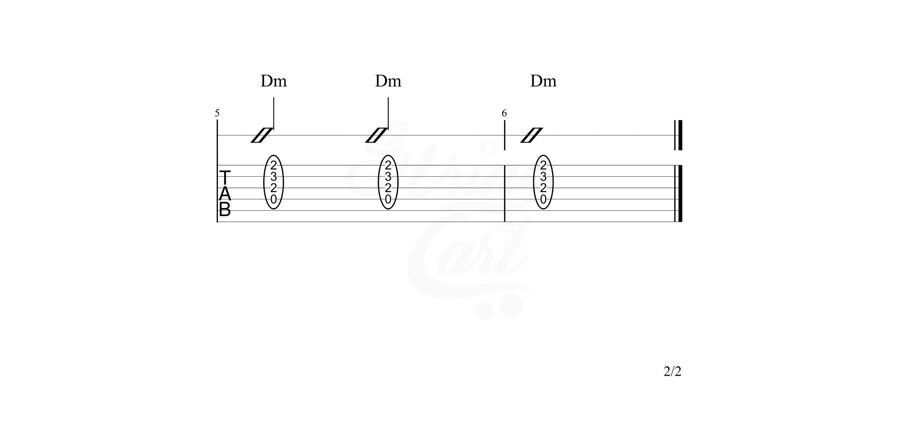 D minor chord exercise guitar - exercise 4 page 2