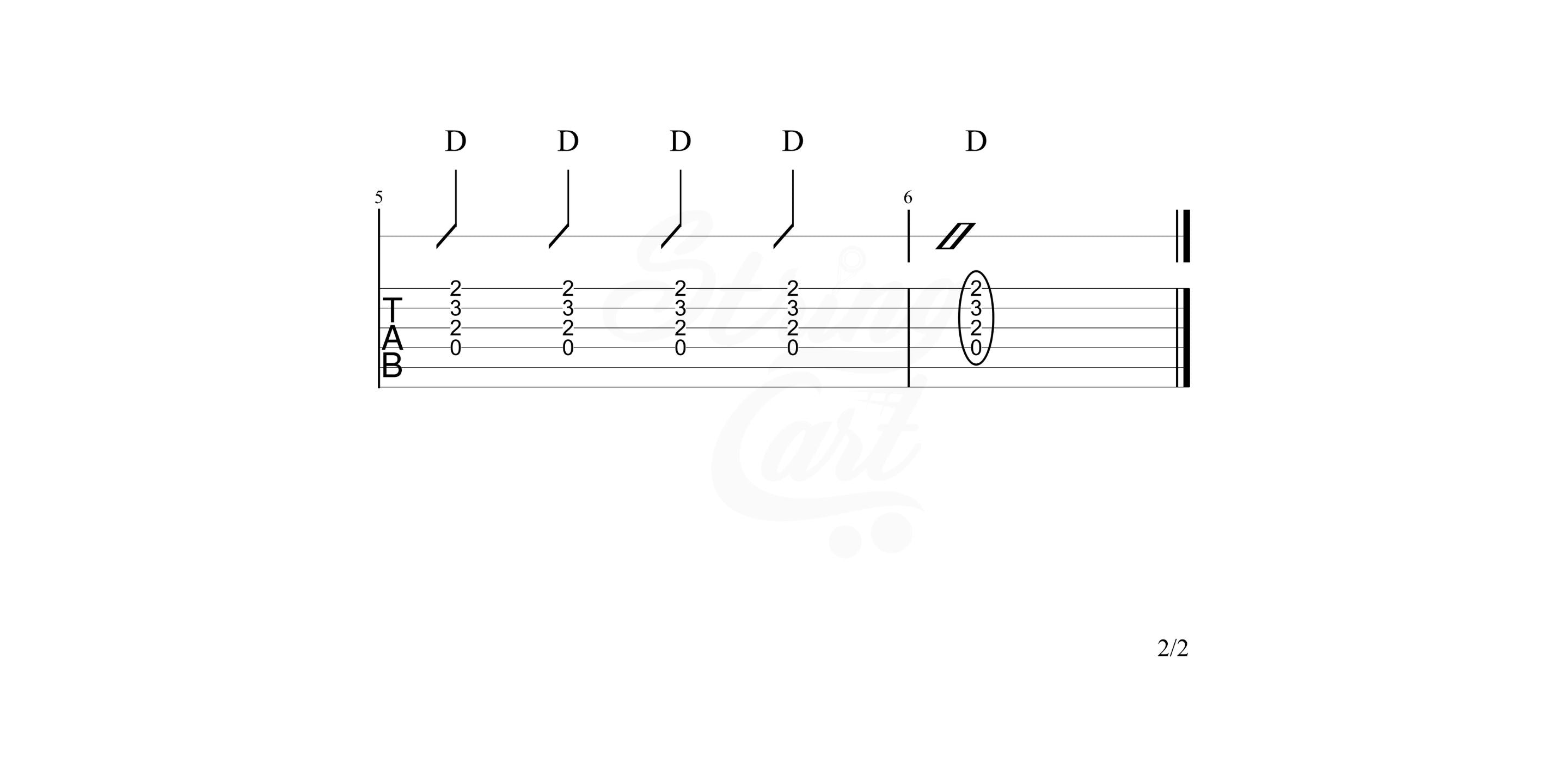 D Major chord Exercise 3 page 2