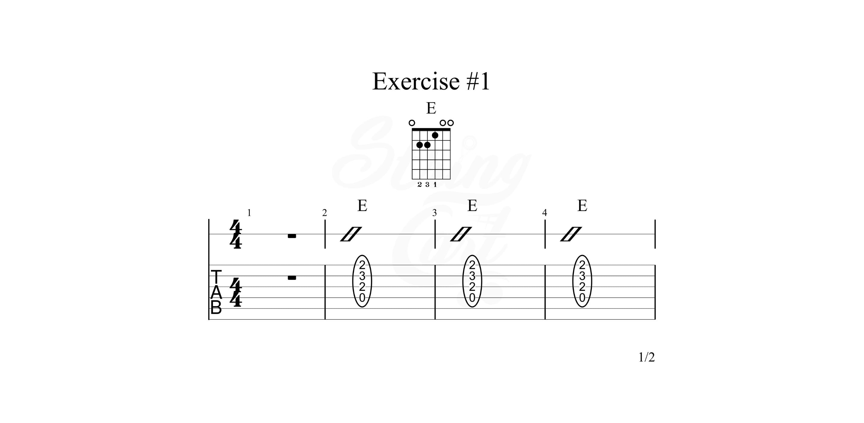 E Major Chord Exercise 1 Page 1