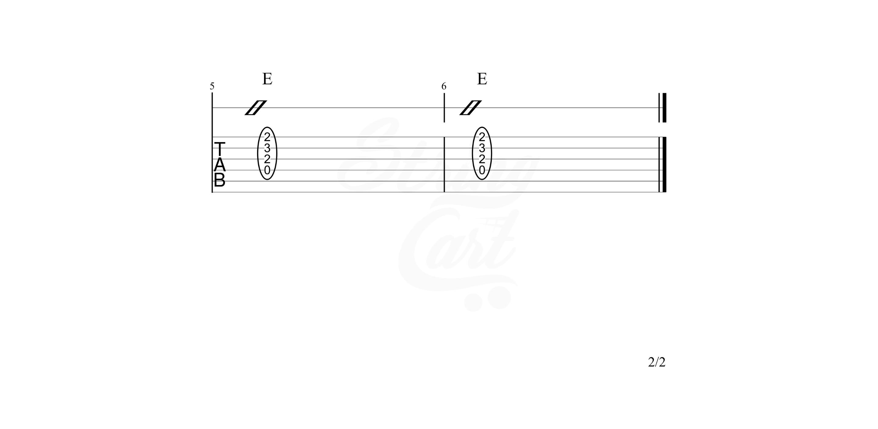 E Major Chord Exercise 1 Page 2