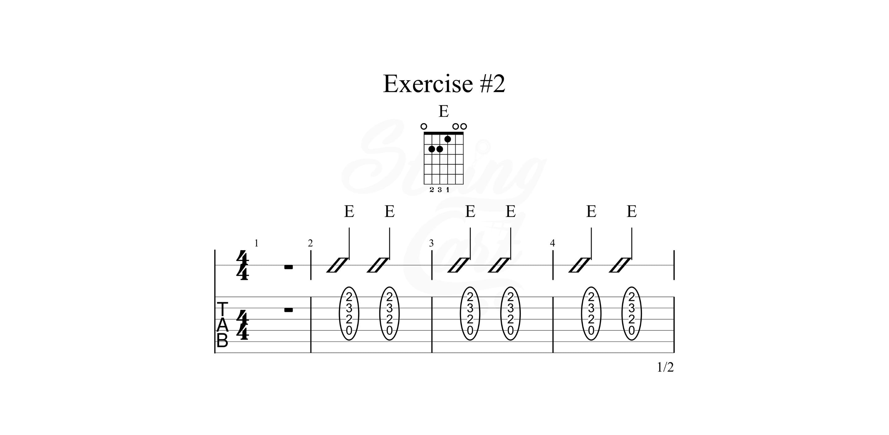 E Major Chord Guitar Exercise 2 Page 1