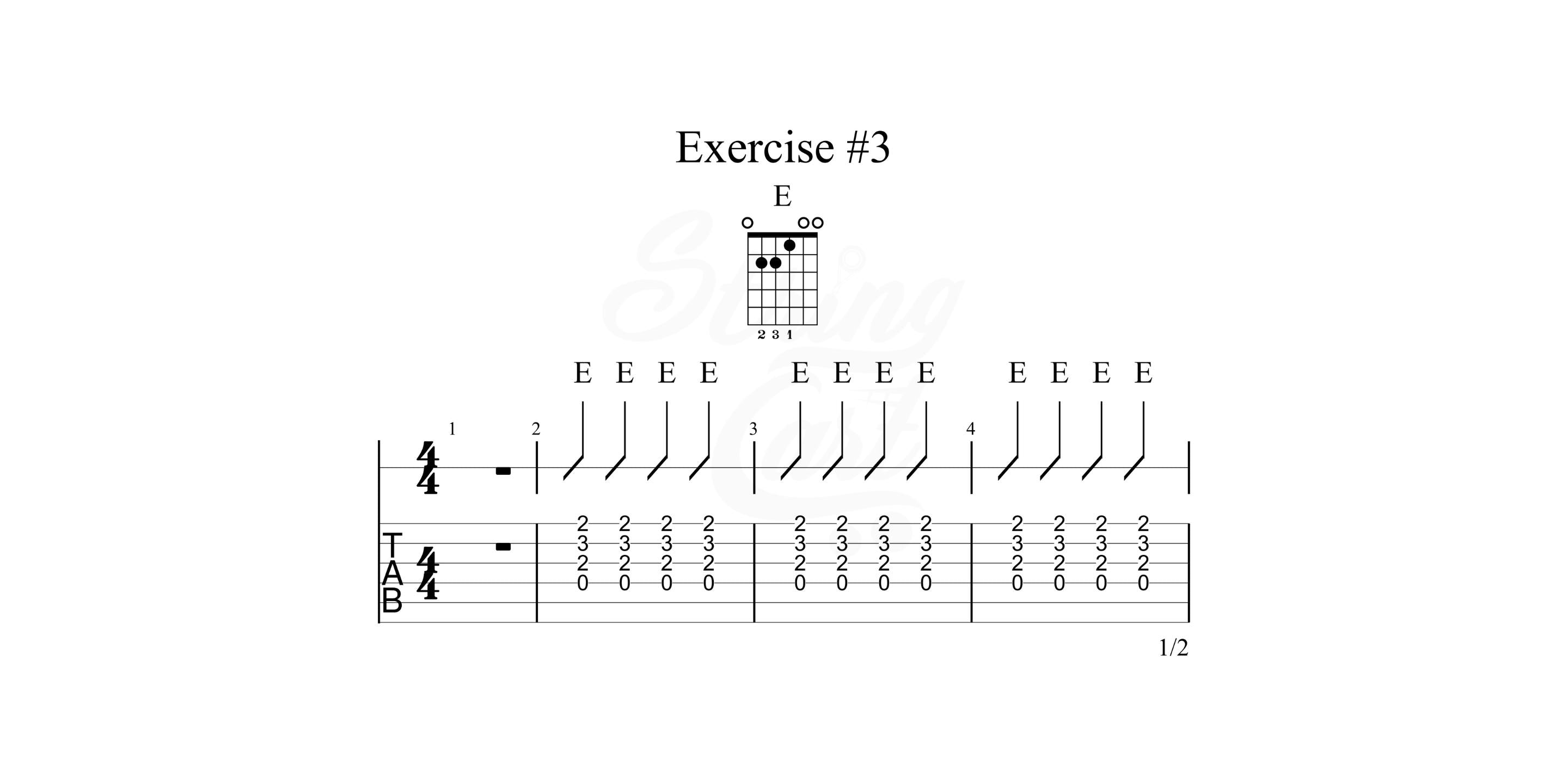 E Major Chord Exercise 3 Page 1