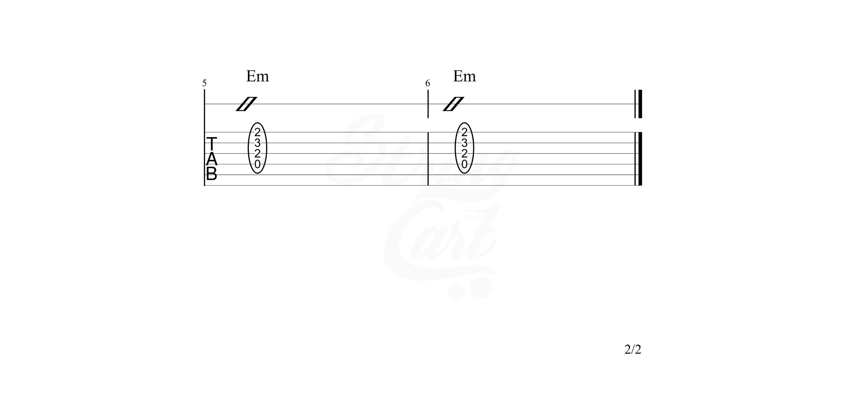 E Minor Chord Exercise Guitar - Exercise 1 Page 2