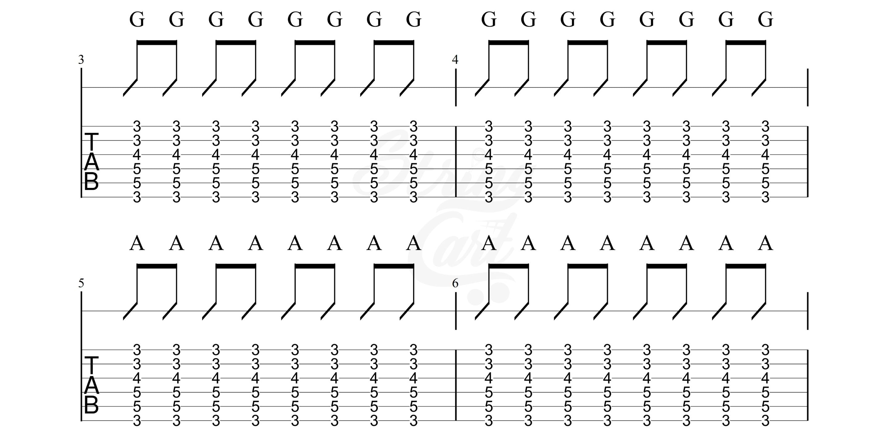 Barre Chords Guitar Exercise 1 Page 2