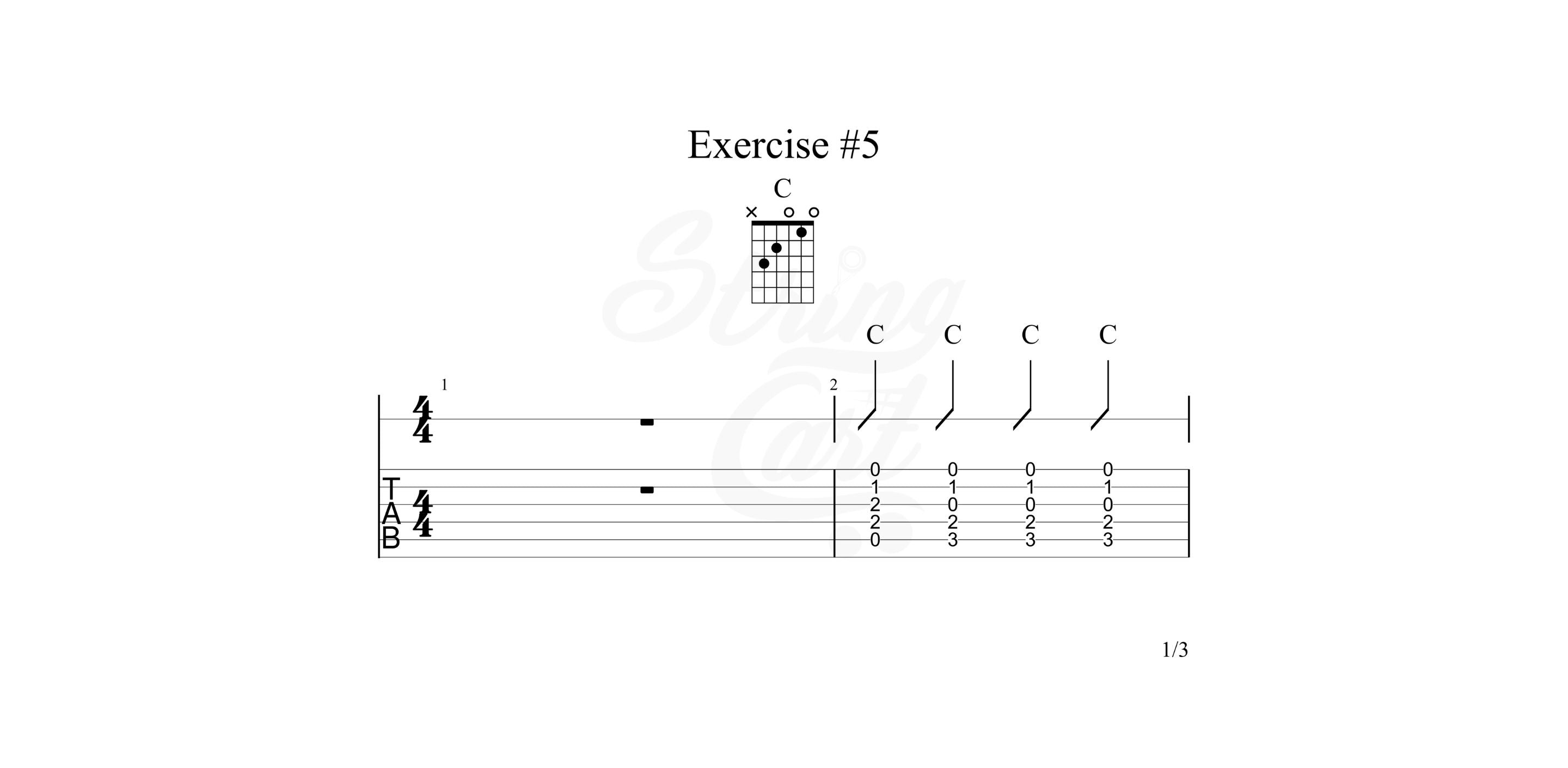 C major chord exercise