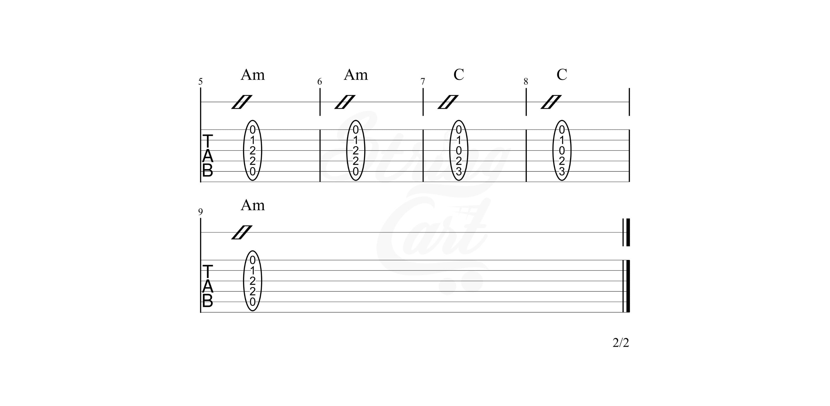 Play a particular chord for 4 bars and switch to a different chord at 5th Bar.