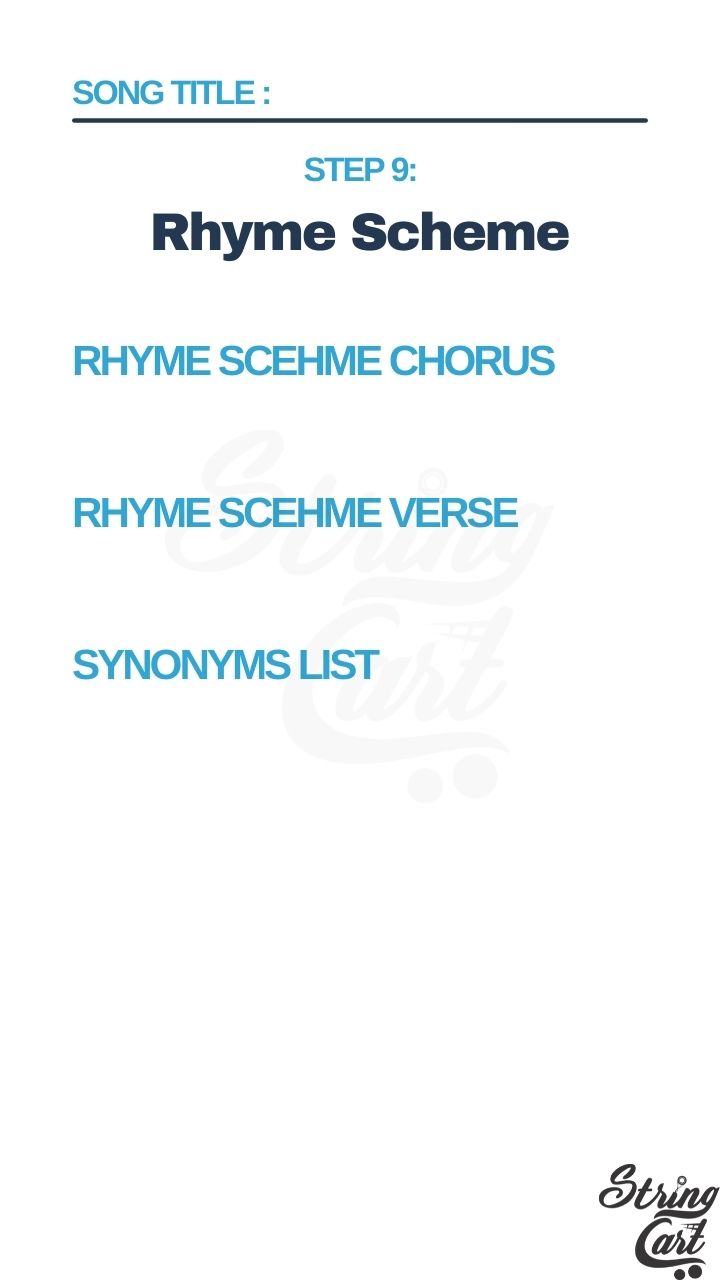 Songwriting Exercise 9 - Building A Rhyme Scheme page 1