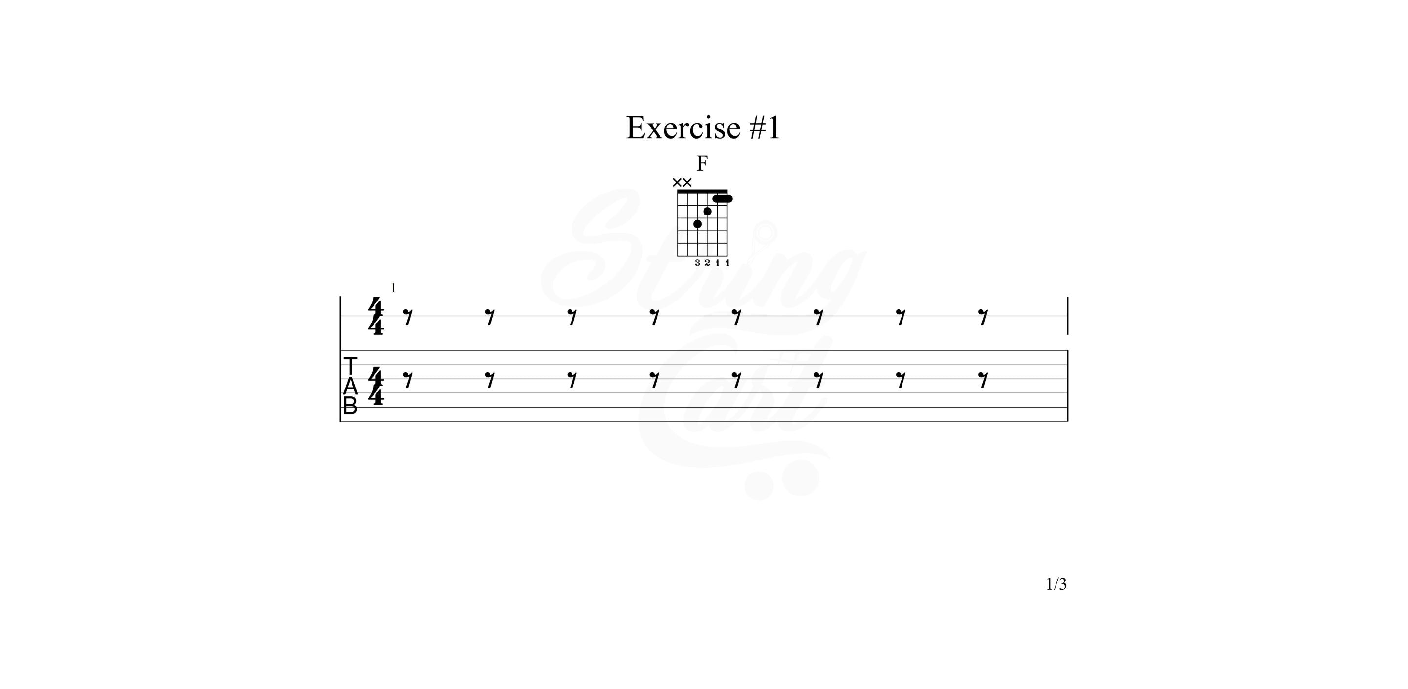 F Chord Exercise 1 Page 1