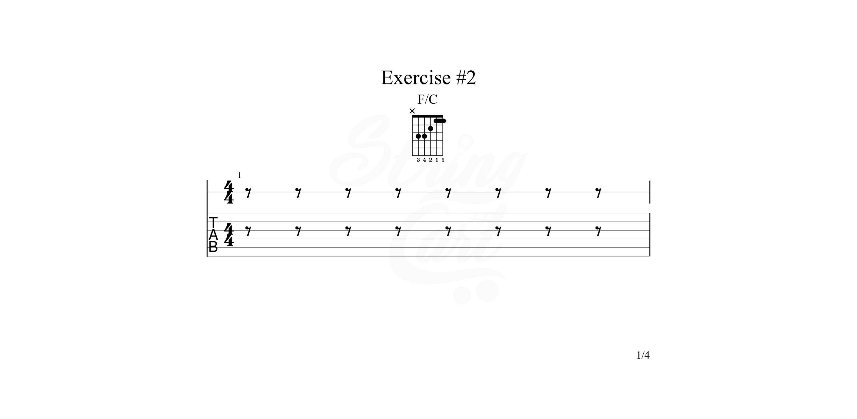 F Major Chord Practice Exercise 2 Page 1
