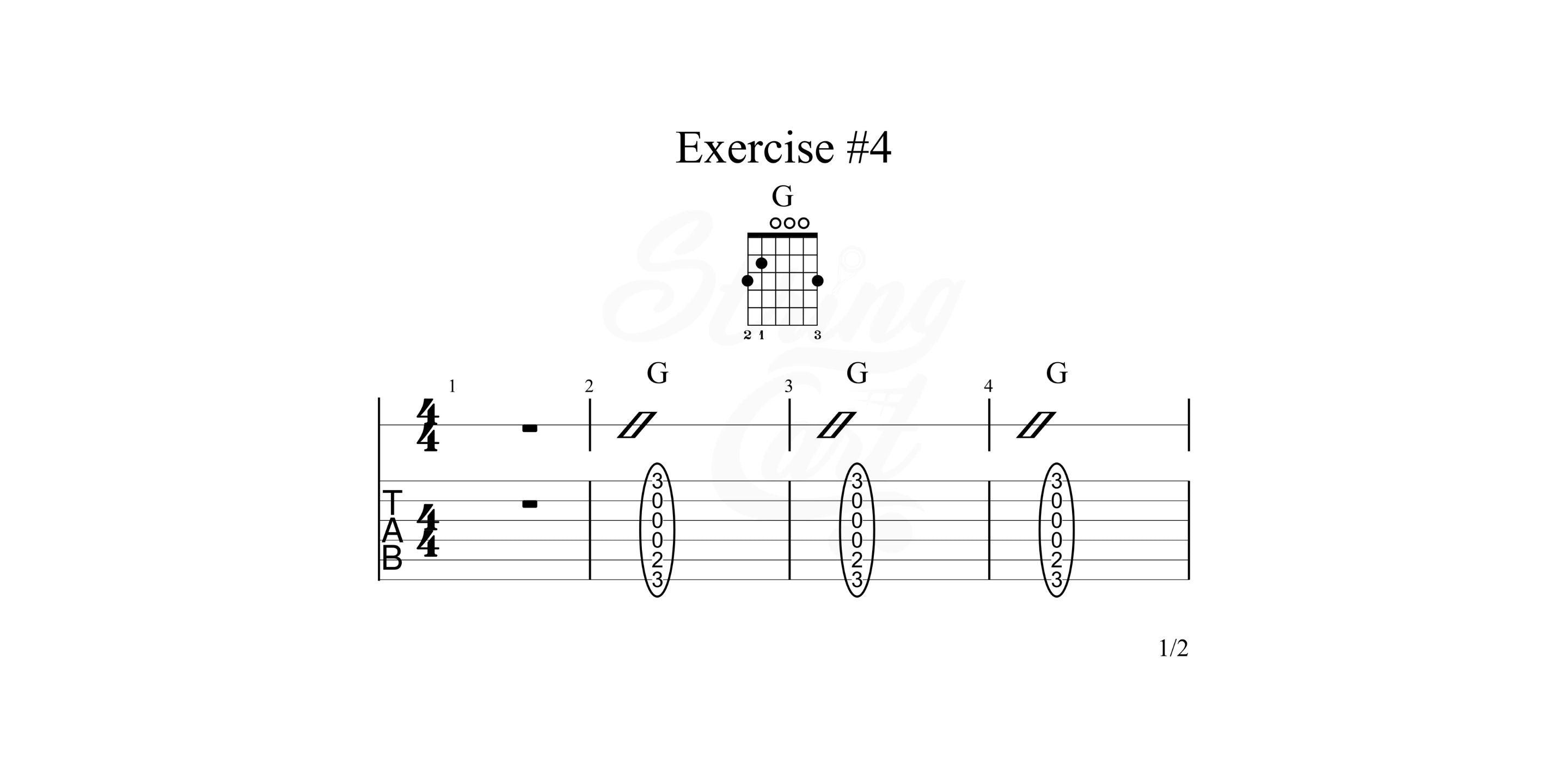 G major chord exercise page 1