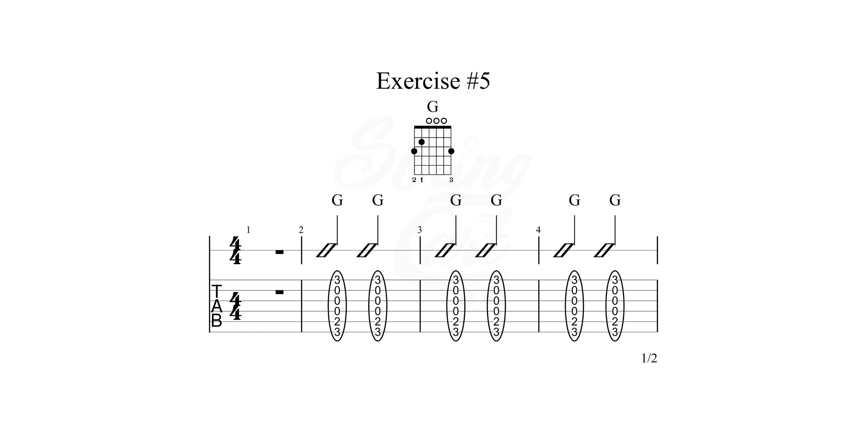 G major chord exercise 2 page 1