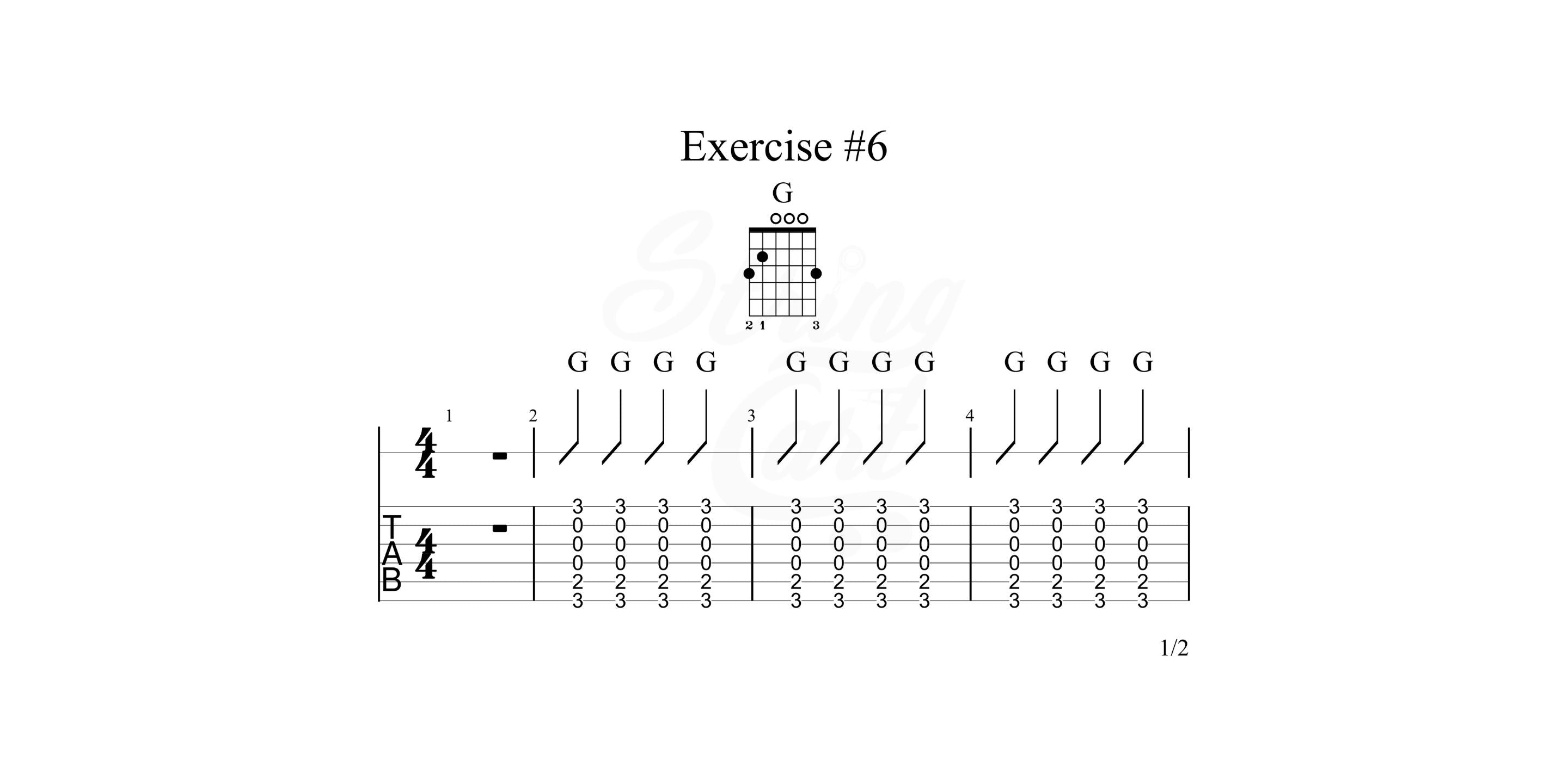 G major chord exercise 3 page 1