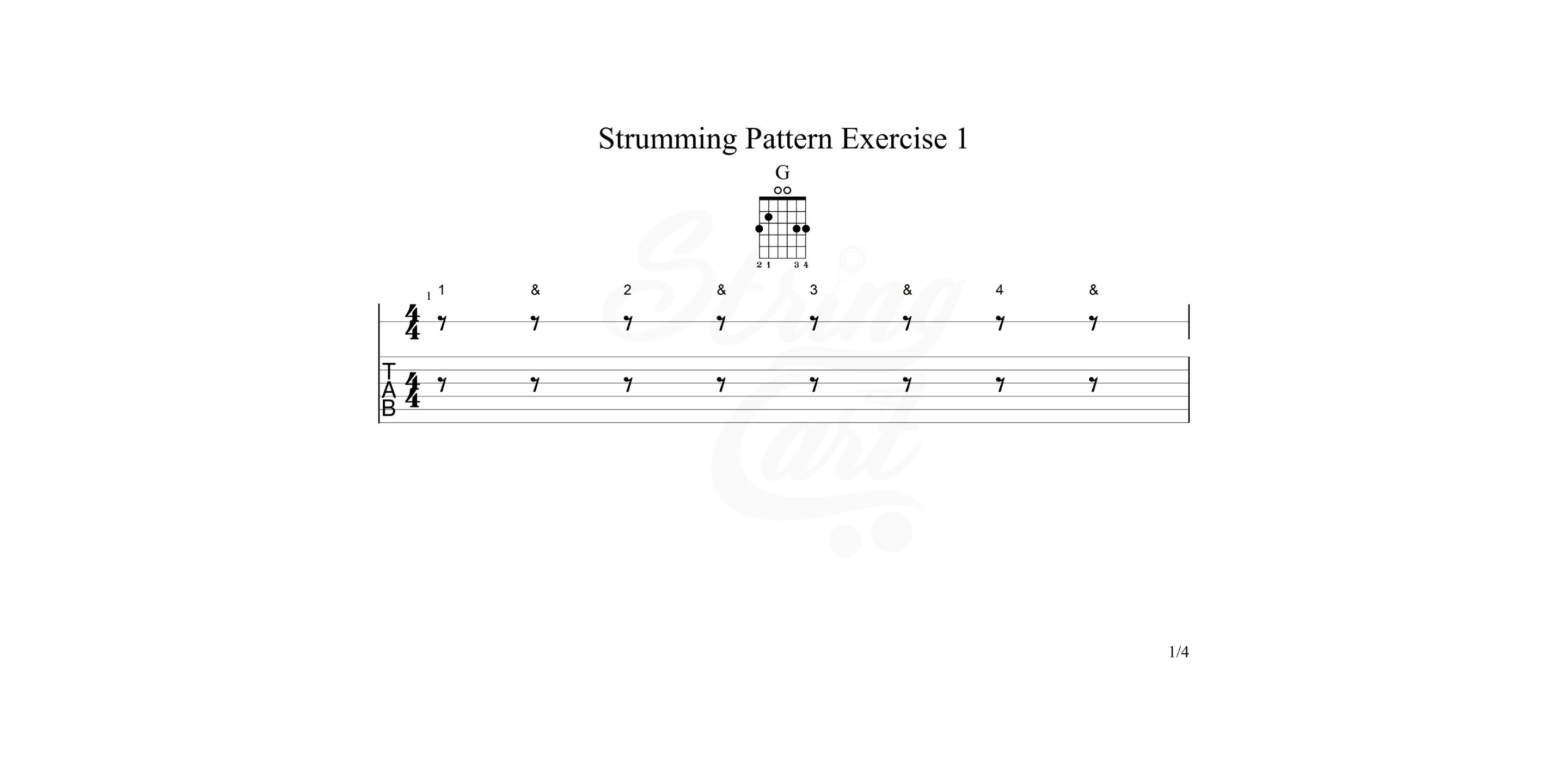 Guitar Strumming Exercise 1 Page 1