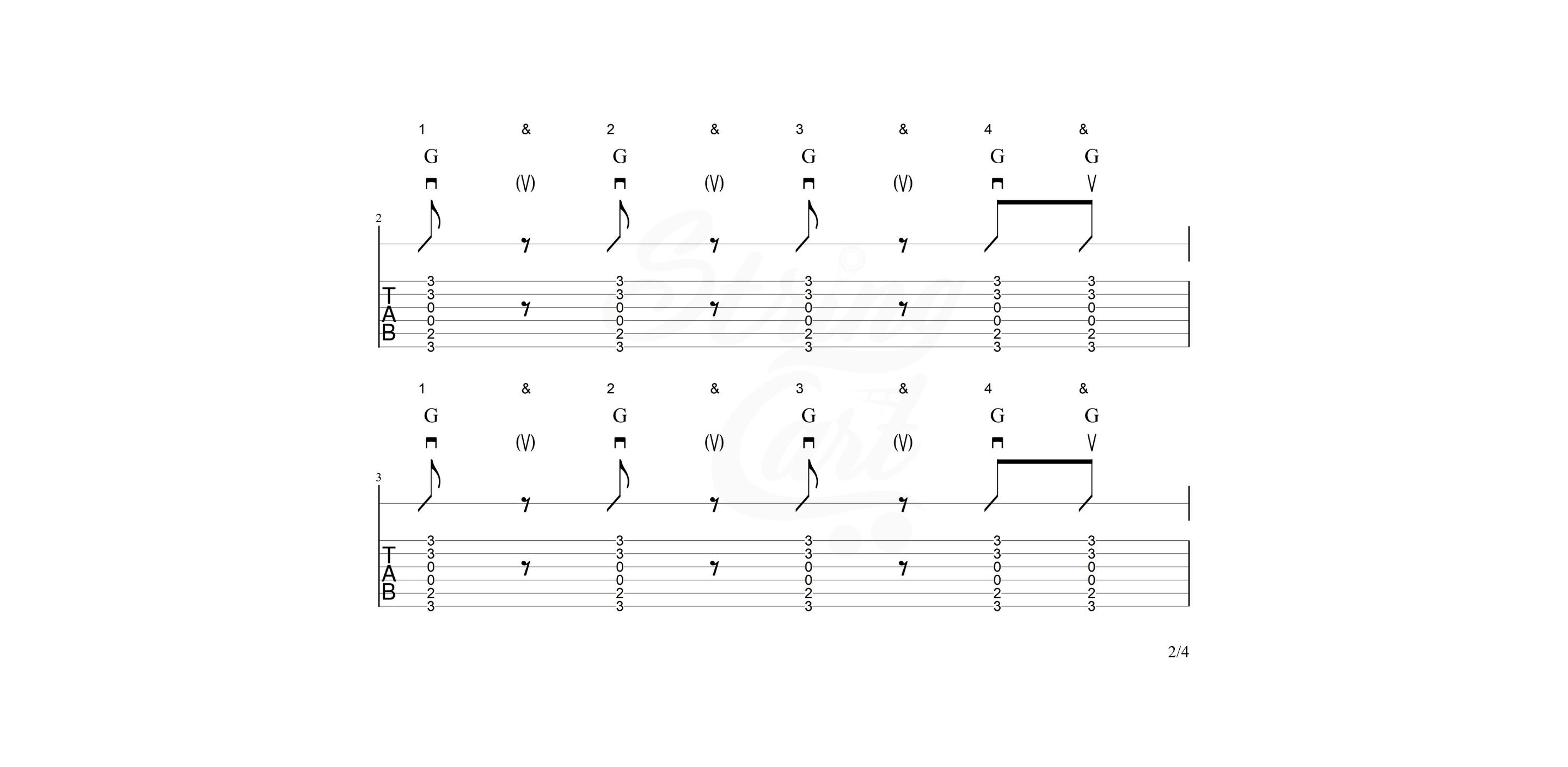 Guitar Strumming Exercise 1 Page 2