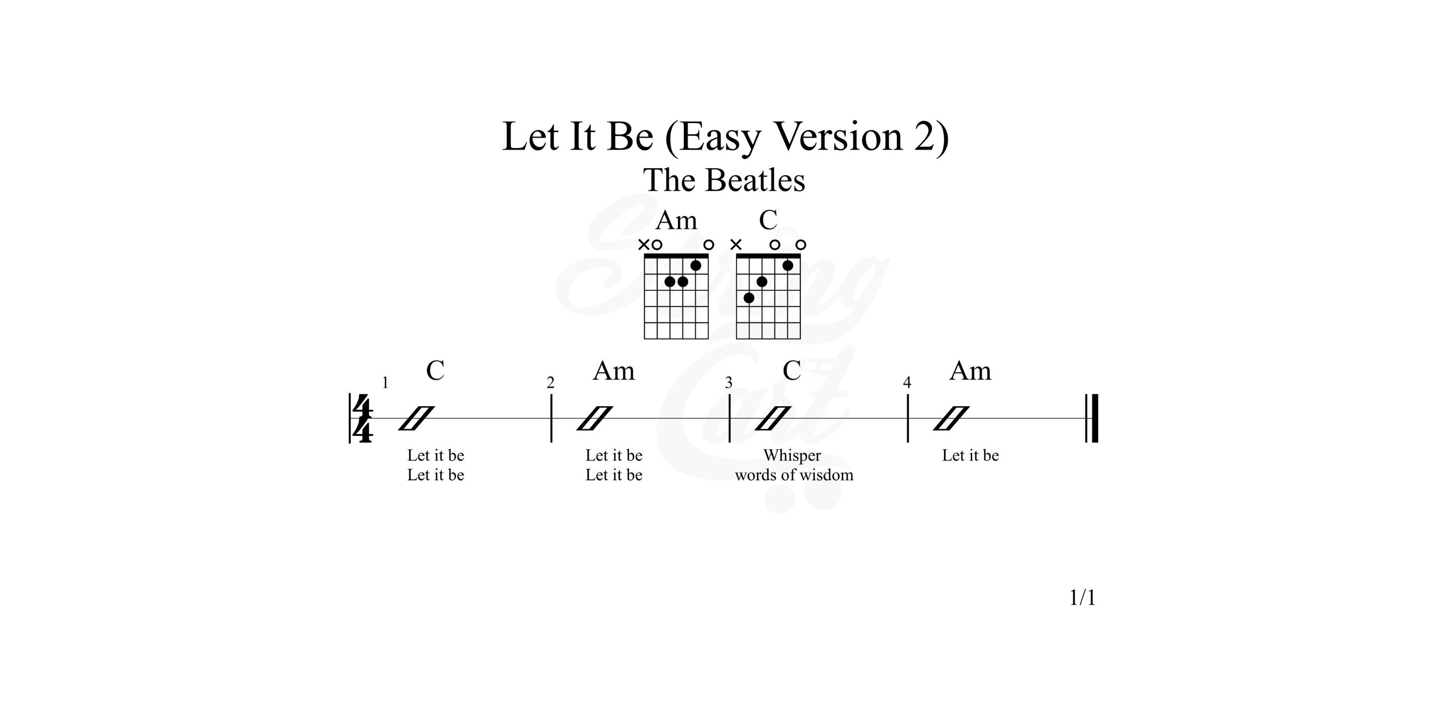 Let it be easy version chords