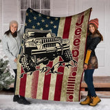 Maxcorners Jeep Vintage Fleece Blanket Gift For Jeep Lover Christmas Gift