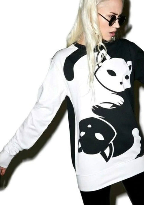 yin yang cat sweater