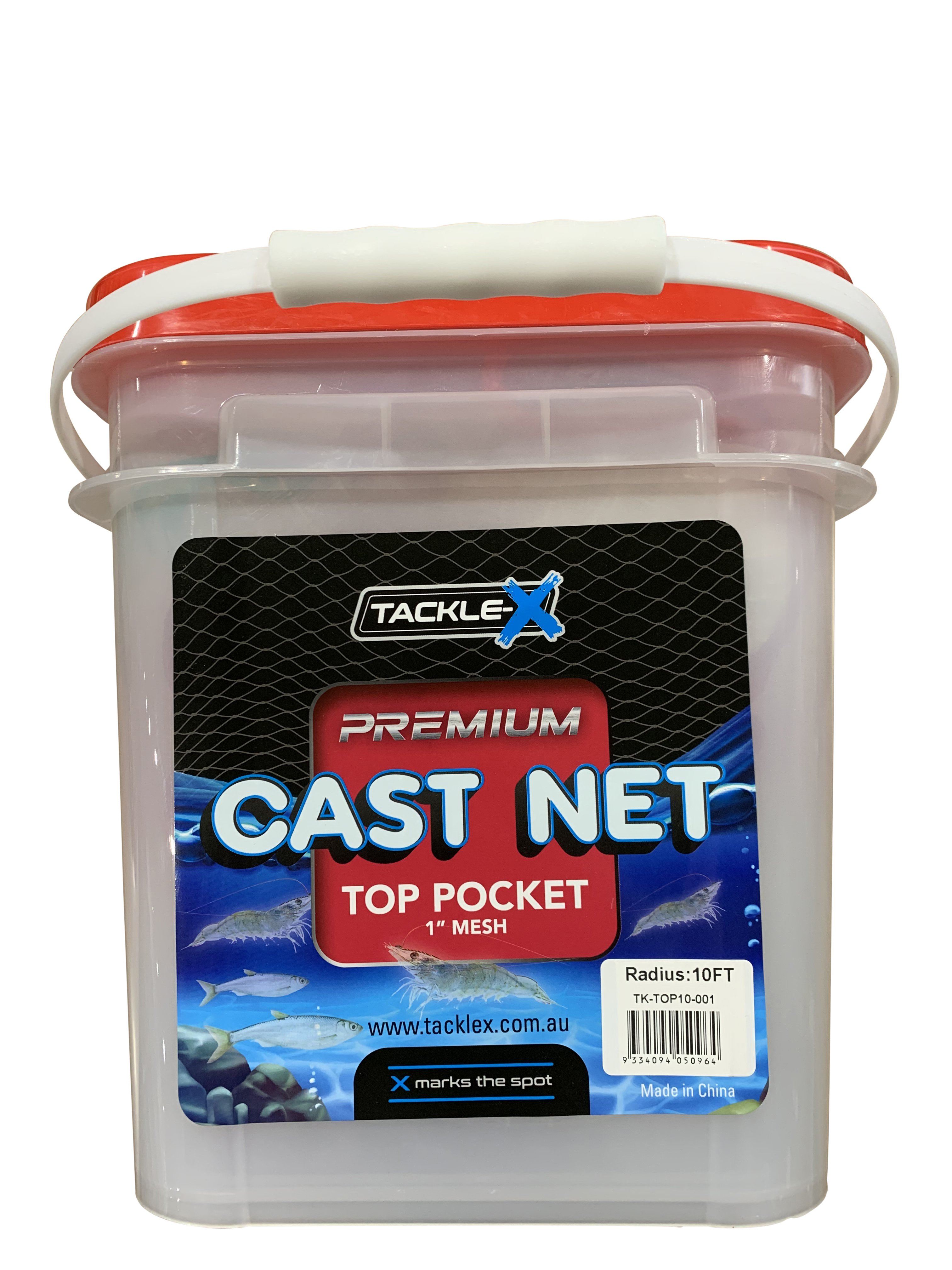 Tackle-X Premium Cast Net Top Pocket 1in 10ft, Freddys Fishing & Outdoors