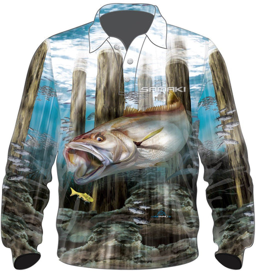 Samaki Red Snapper – Long Sleeve Adult Fishing Shirt Size Medium