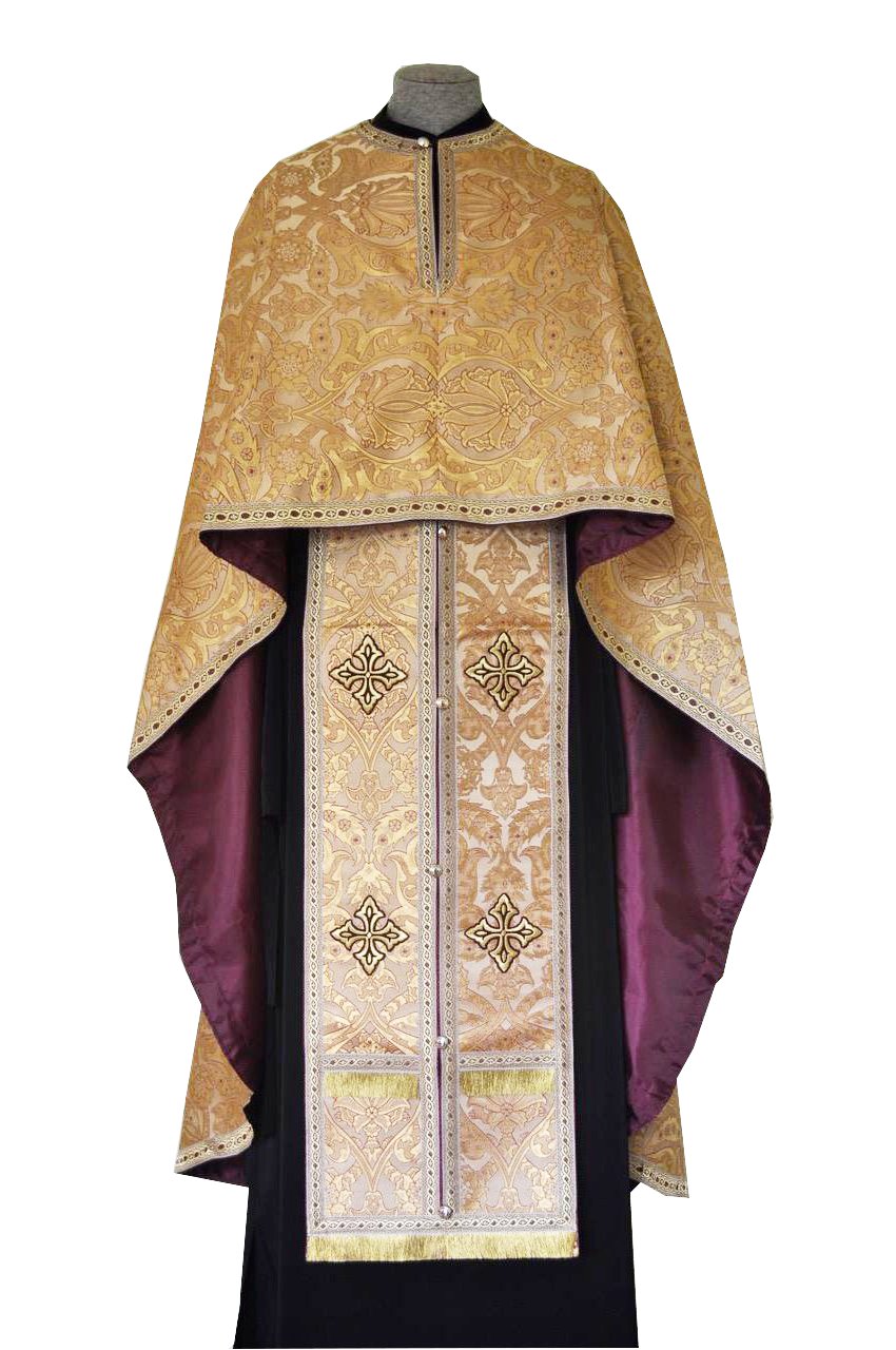 Gold Brocade Priest Vestment (Vifaniya) Liturgical Church Supplies