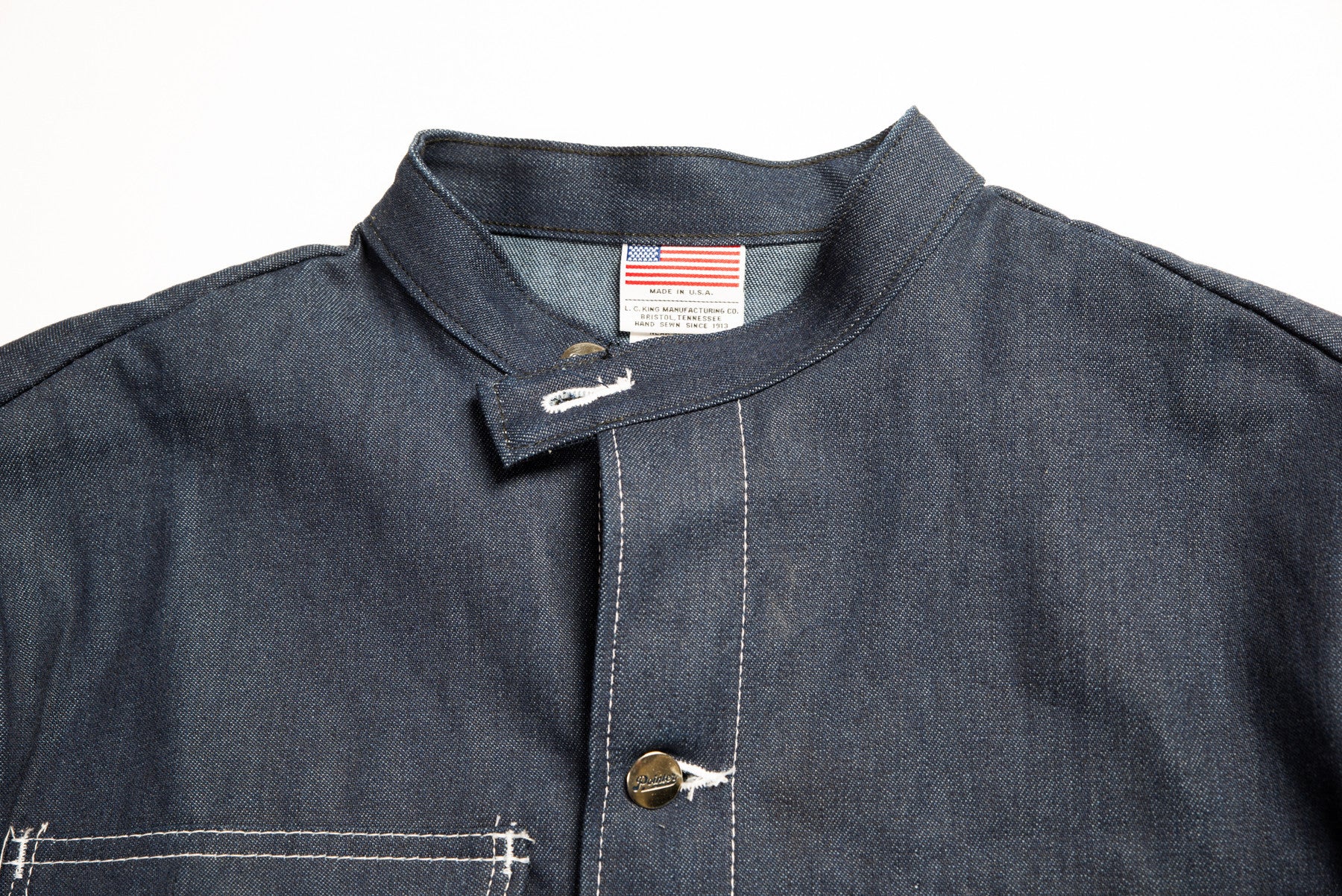Pointer Brand Special Make Banded Collar Jacket Indigo Blue Denim ...