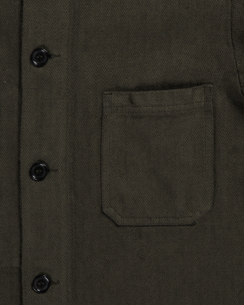 Vetra Work Jacket Overdyed Khaki Herringbone – Hand-Eye Supply