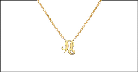 Leo and Pisces Necklace in Yellow Gold