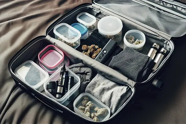 Packing cannabis products for air travel