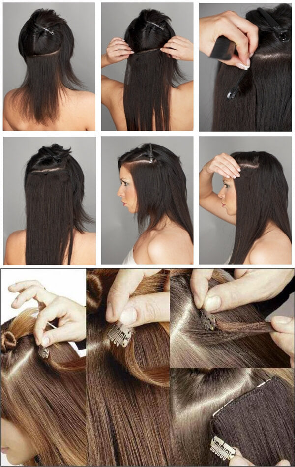 how to apply clip in hair extensions