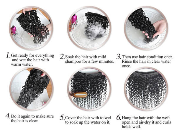 how to clean clip in human hair extensions