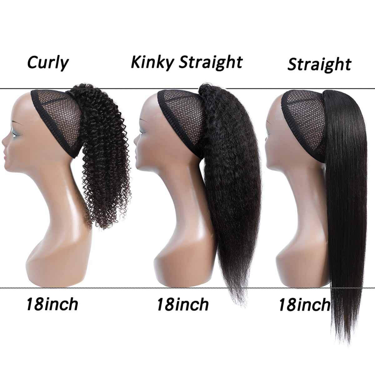straight kinky Straight curly Length comparison