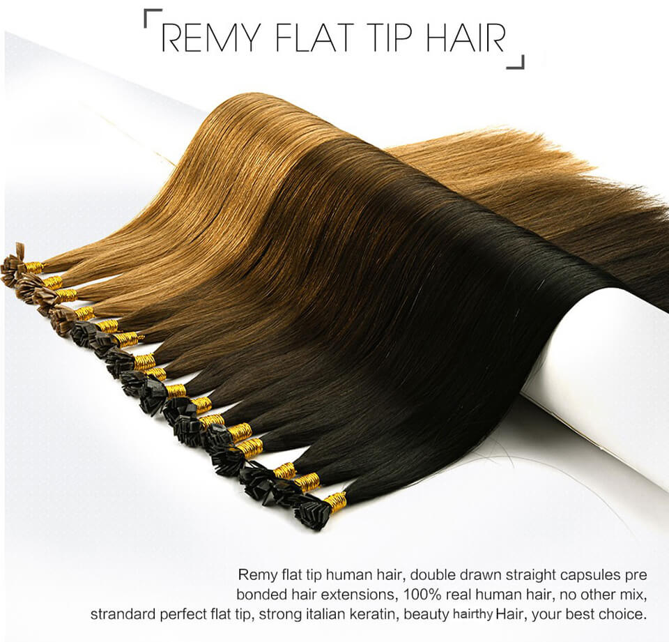 Mybhair flat tip hair extensions