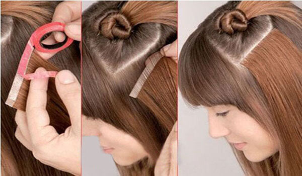 how to put in tape in hair extensions yourself
