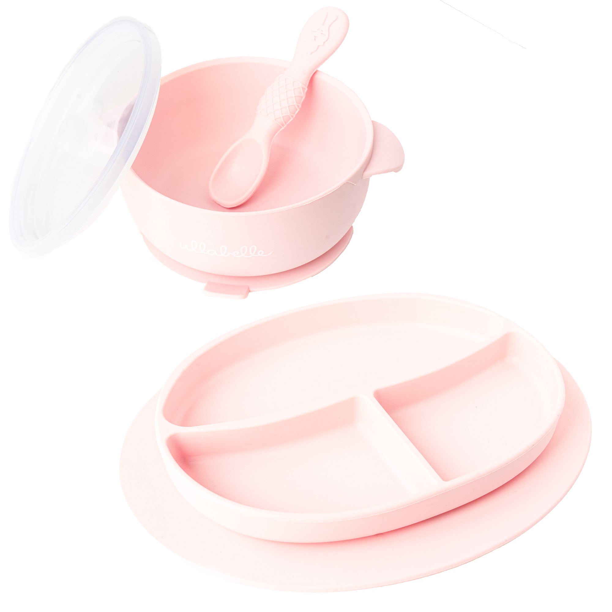 Silicone 4PC Feeding Set- Baby Pink – The Silver Strawberry