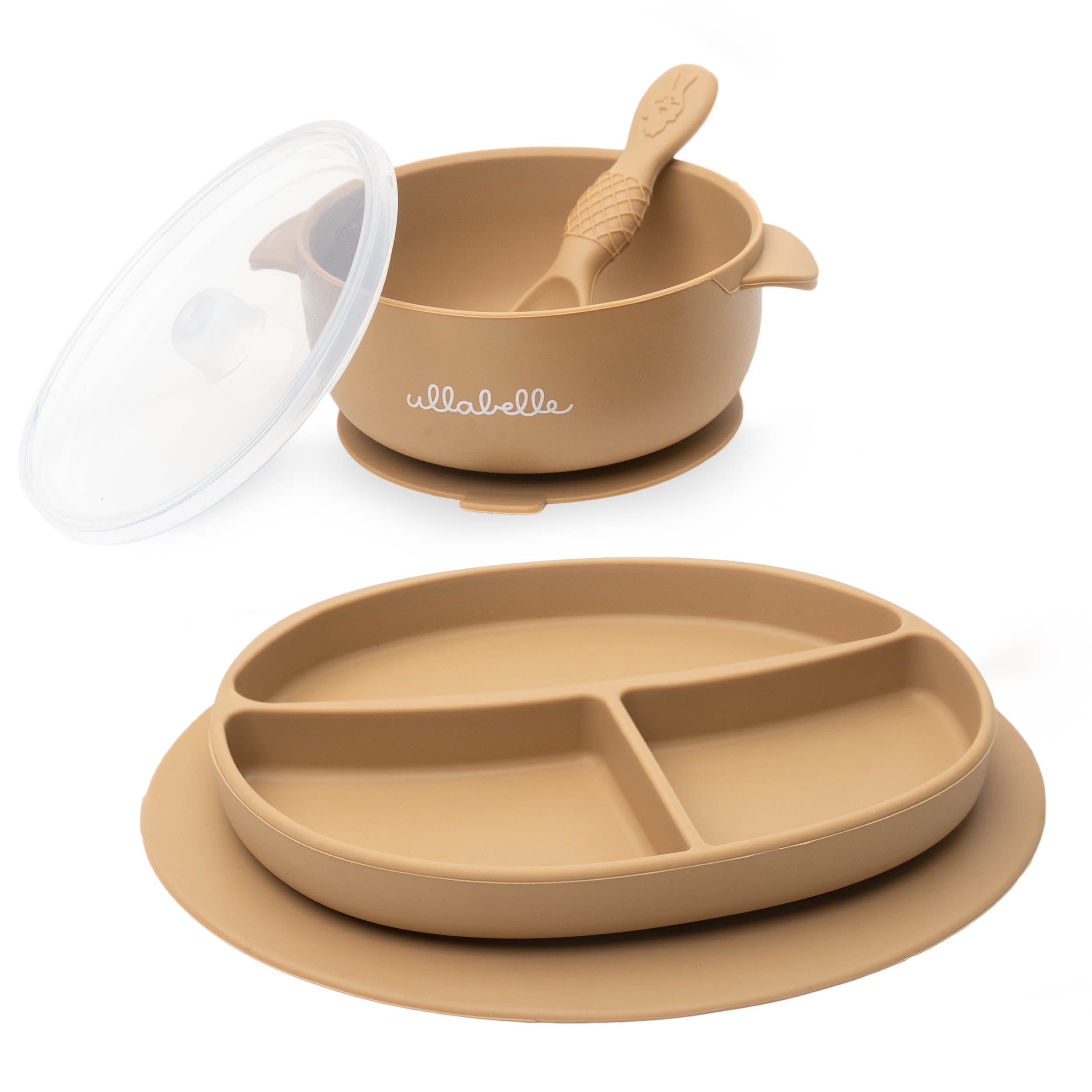 BrushinBella Baby Feeding Supplies - Complete Baby Feeding Set with Baby  Plate, Baby Spoons First Stage, Silicone Bib and Snack Cup - Infant Eating  Utensils and Baby Bowl with Suction 