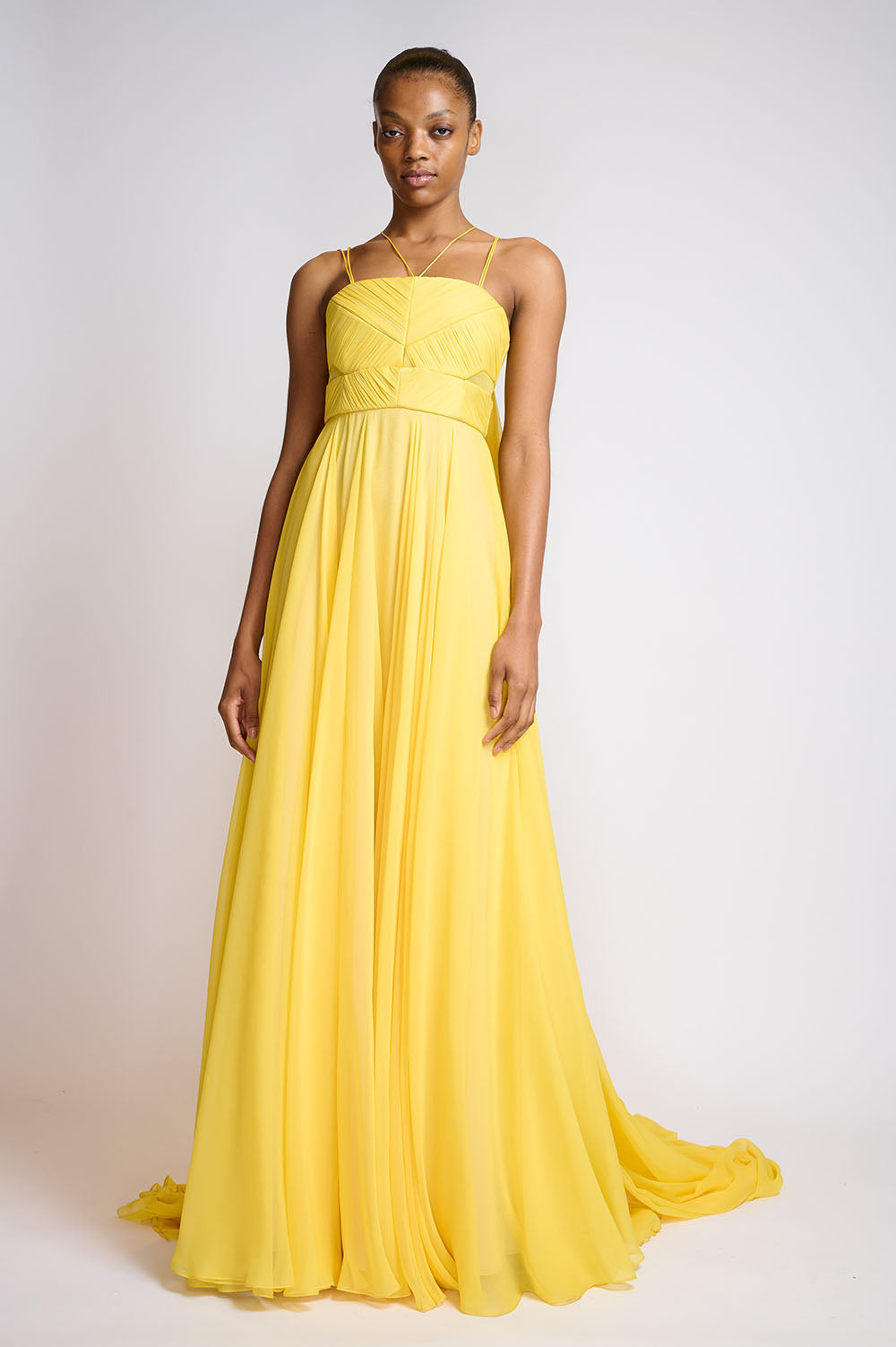 Strapless chiffon shop gown