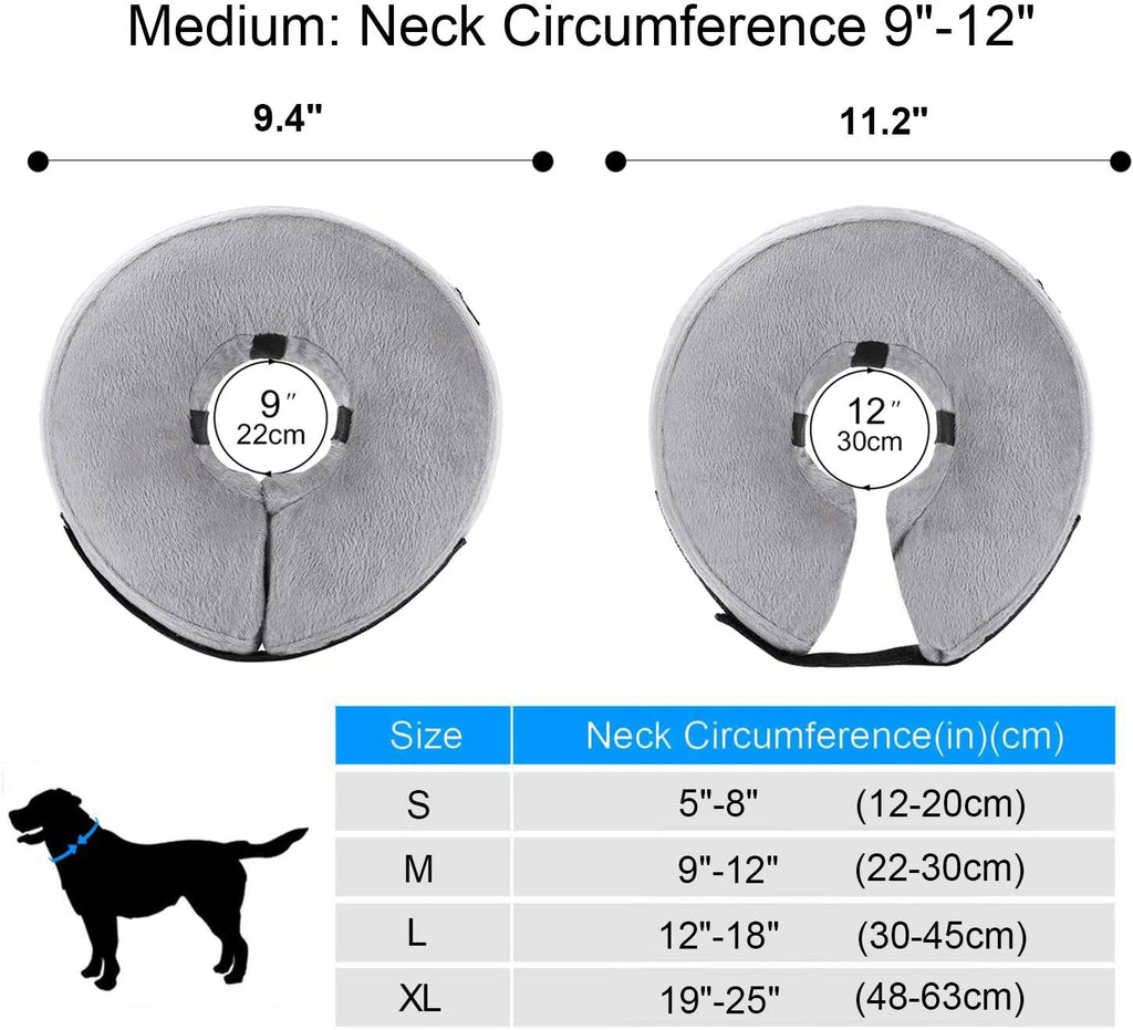 WANTRYAPET Protective Inflatable Collar, Inflatable Comfy Cone for Dogs and Cats, Soft Dog Cone After Surgery Pet Recovery Collar - INNO STAGE