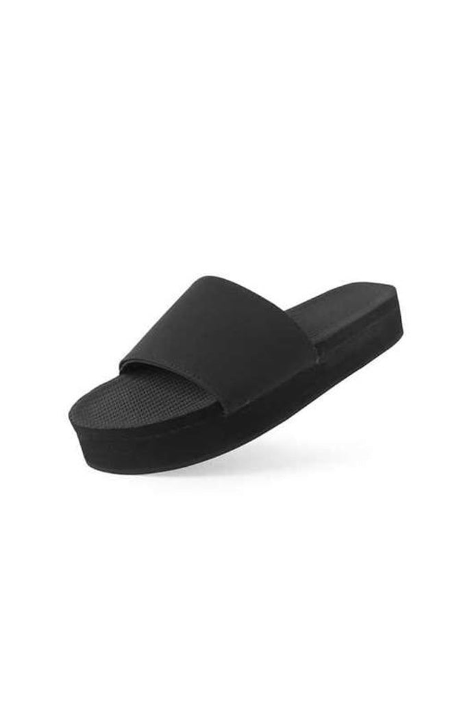 Indosole Womens Platform Slide Black - Harry and Her