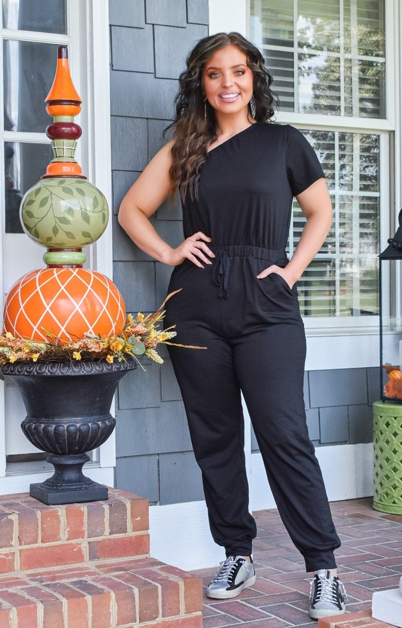 black curvy jumpsuit