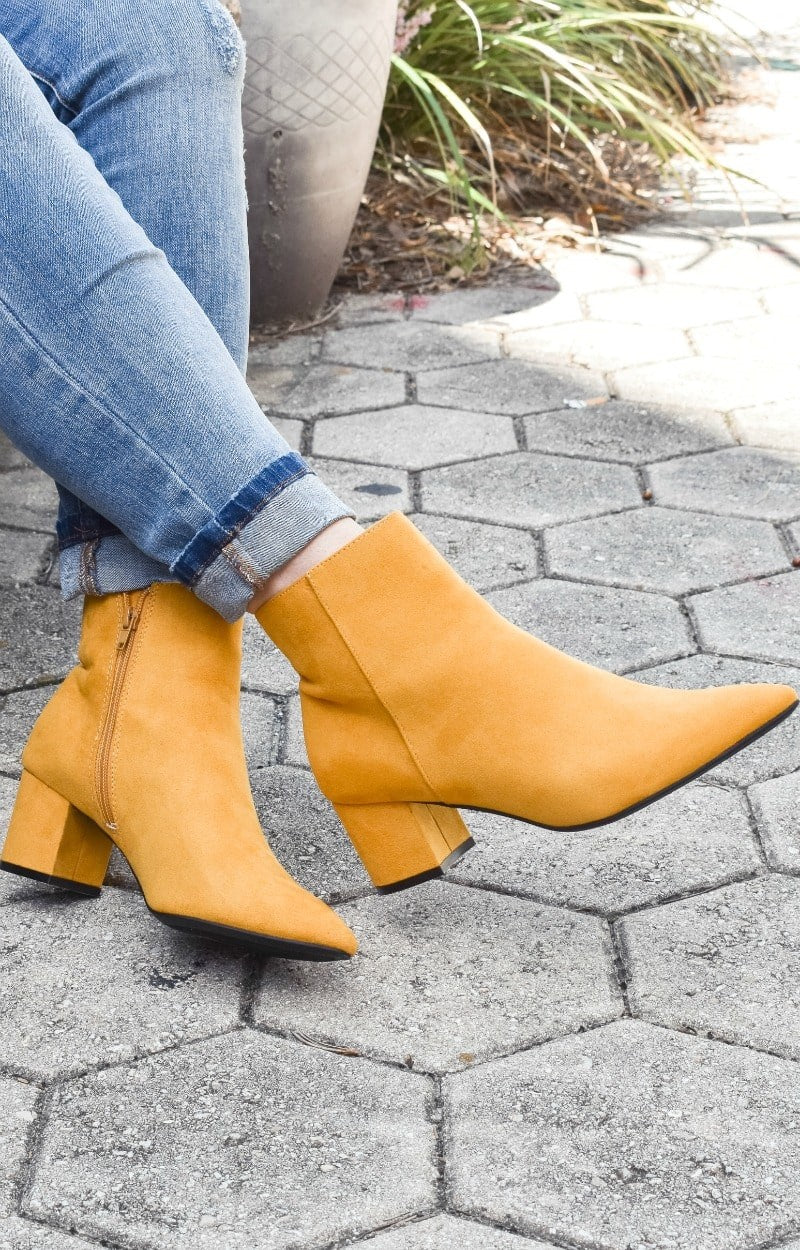 mustard booties