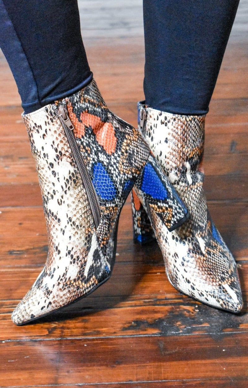 snake print bootie