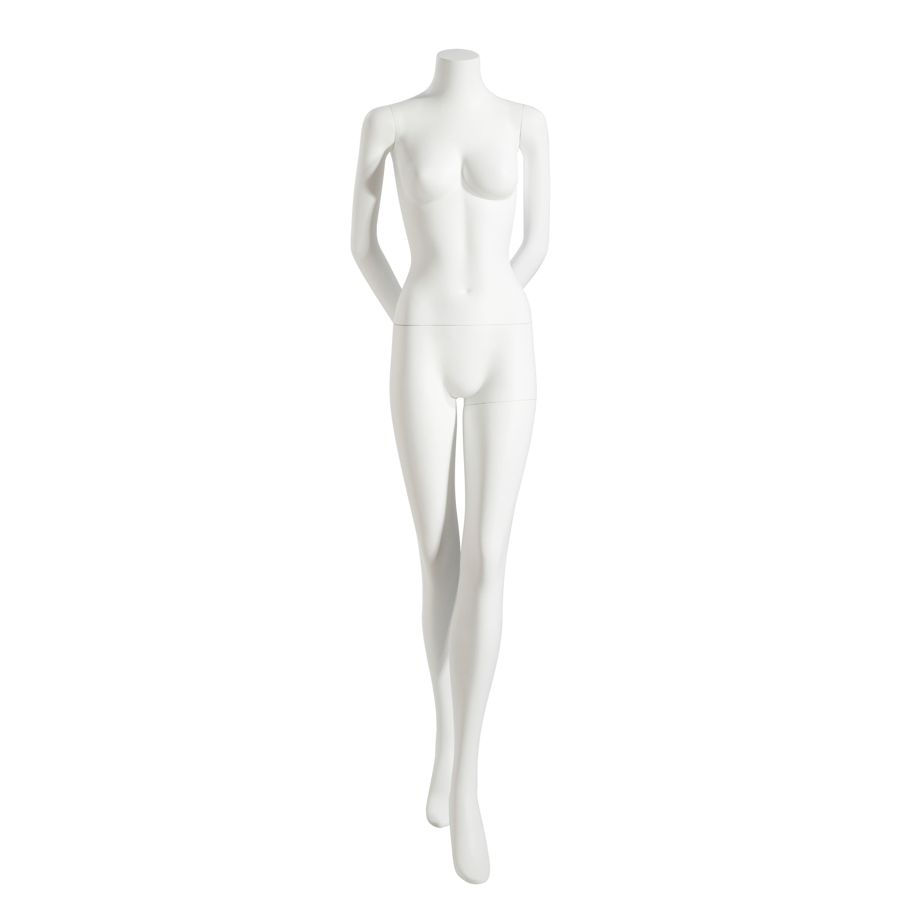 Female Egg Head Mannequin - Standing With Arms Behind Back Pose