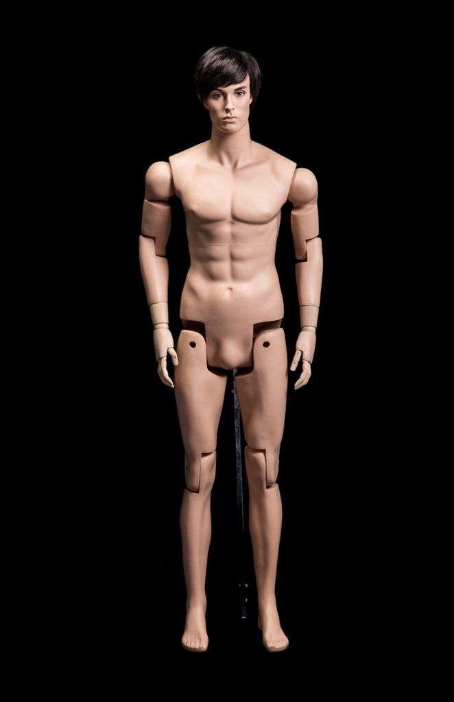 Male + Female Mannequin Torsos FLESH + 2 Stands + 2 Hooks for Hanging