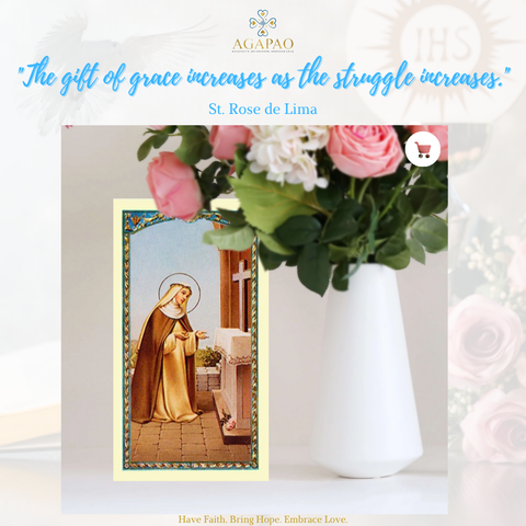 st rose of lima prayer card